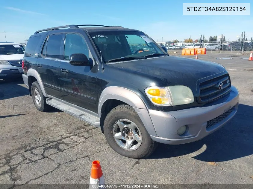 5TDZT34A82S129154 2002 Toyota Sequoia Sr5 V8