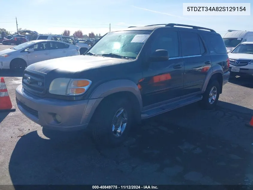 5TDZT34A82S129154 2002 Toyota Sequoia Sr5 V8