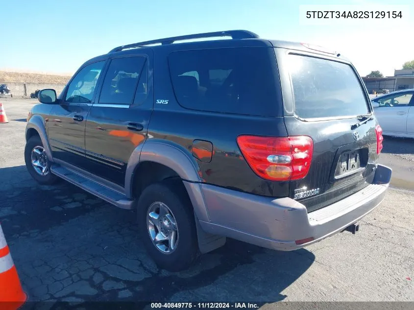 5TDZT34A82S129154 2002 Toyota Sequoia Sr5 V8