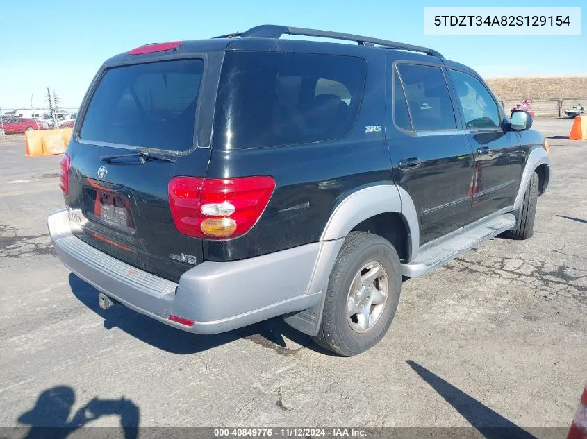 5TDZT34A82S129154 2002 Toyota Sequoia Sr5 V8