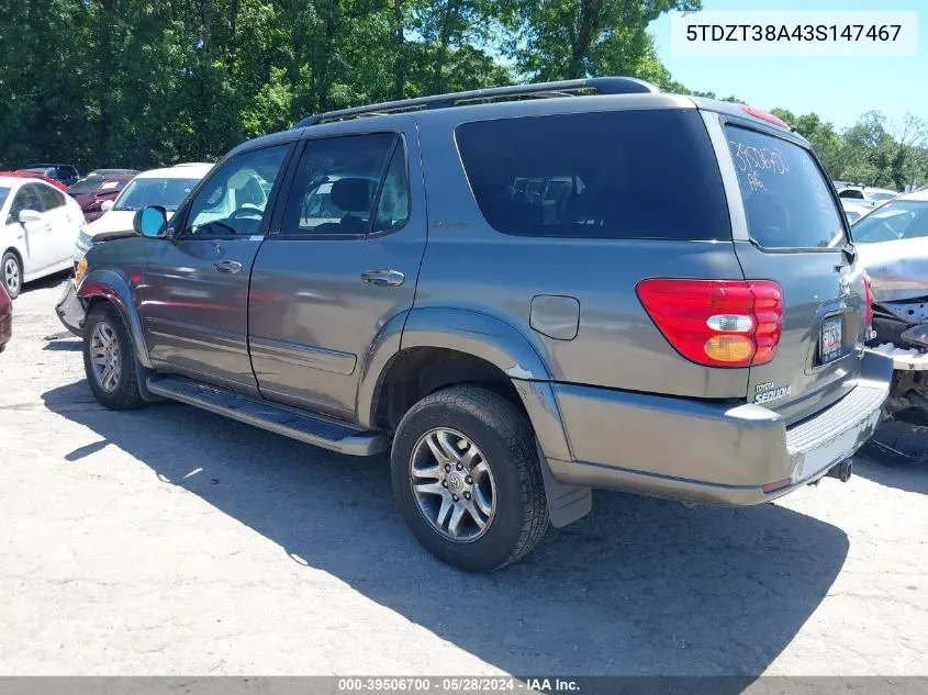 5TDZT38A43S147467 2003 Toyota Sequoia Limited V8