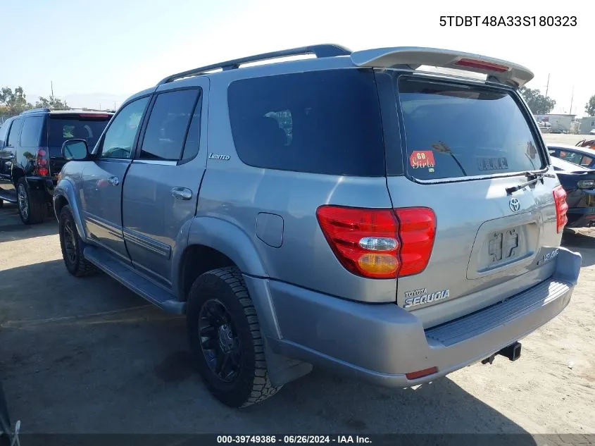 5TDBT48A33S180323 2003 Toyota Sequoia Limited V8