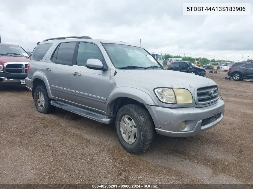 2003 Toyota Sequoia Sr5 V8 VIN: 5TDBT44A13S183906 Lot: 40285201