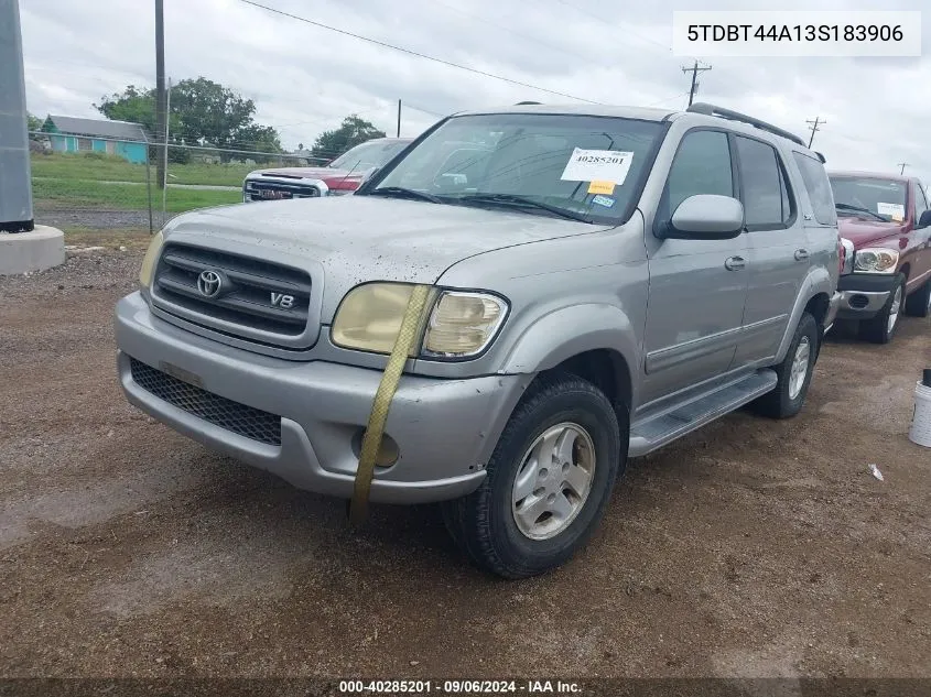 2003 Toyota Sequoia Sr5 V8 VIN: 5TDBT44A13S183906 Lot: 40285201