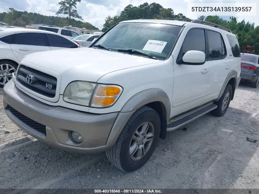 5TDZT34A13S139557 2003 Toyota Sequoia Sr5 V8