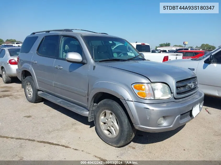 5TDBT44A93S180347 2003 Toyota Sequoia Sr5 V8