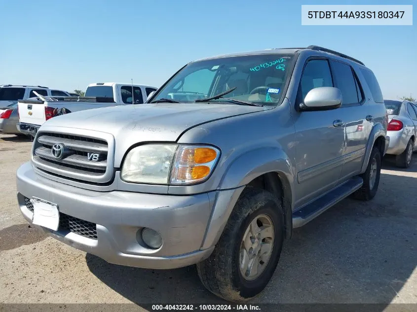 5TDBT44A93S180347 2003 Toyota Sequoia Sr5 V8