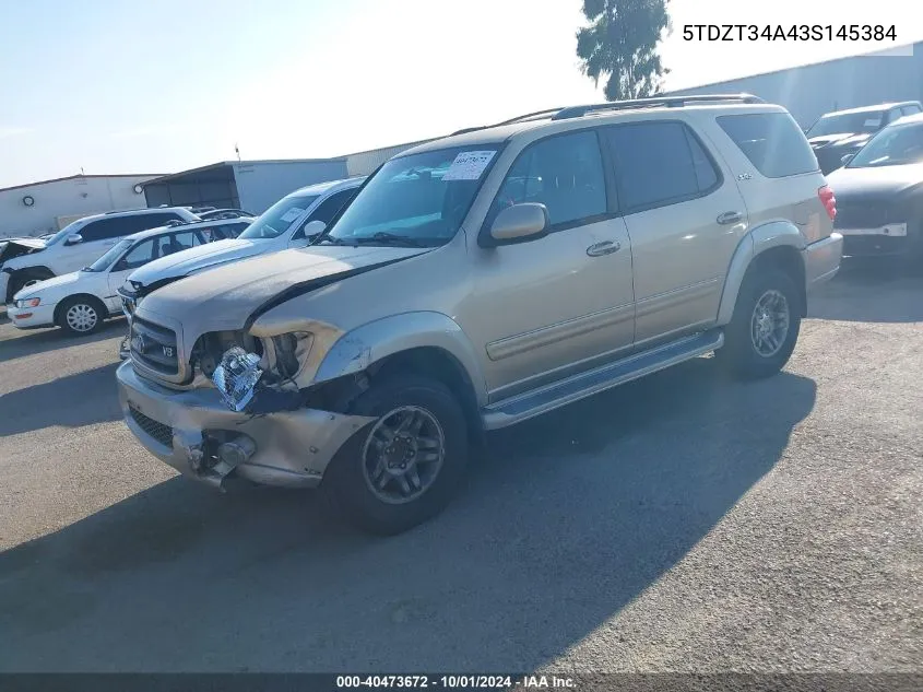 5TDZT34A43S145384 2003 Toyota Sequoia Sr5 V8