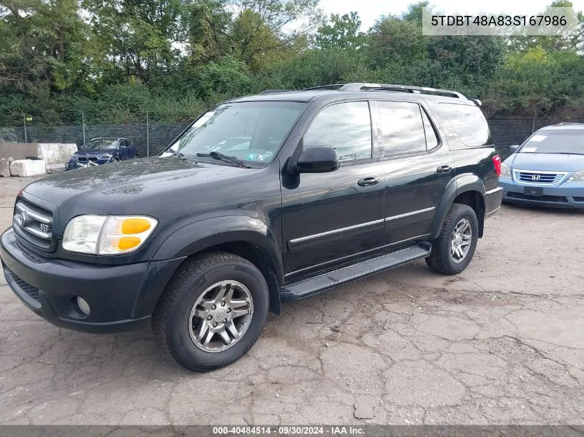 5TDBT48A83S167986 2003 Toyota Sequoia Limited V8