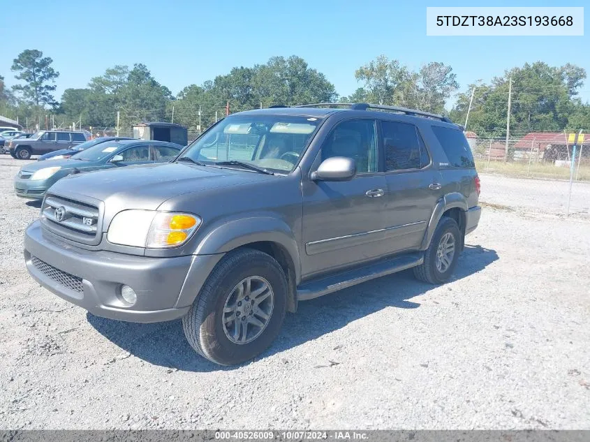 5TDZT38A23S193668 2003 Toyota Sequoia Limited V8