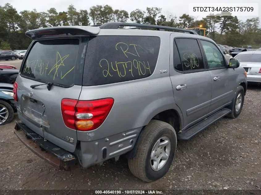 2003 Toyota Sequoia Sr5 V8 VIN: 5TDZT34A23S175709 Lot: 40540198