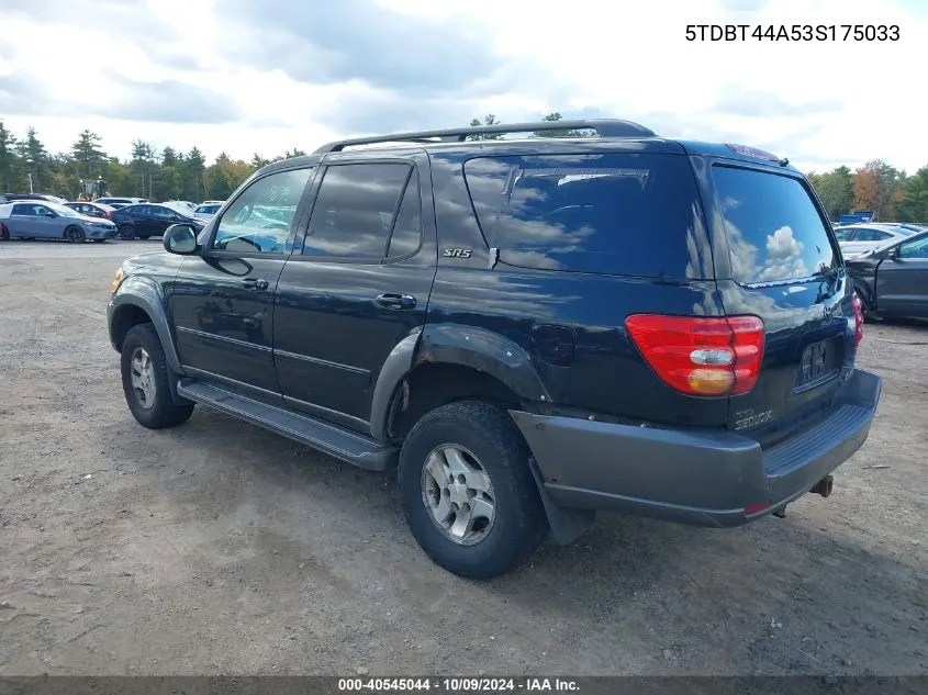 2003 Toyota Sequoia Sr5 V8 VIN: 5TDBT44A53S175033 Lot: 40545044