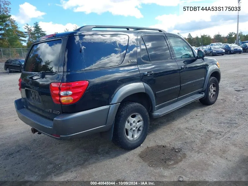 2003 Toyota Sequoia Sr5 V8 VIN: 5TDBT44A53S175033 Lot: 40545044