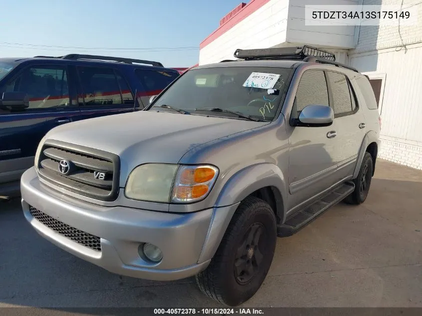 5TDZT34A13S175149 2003 Toyota Sequoia Sr5 V8