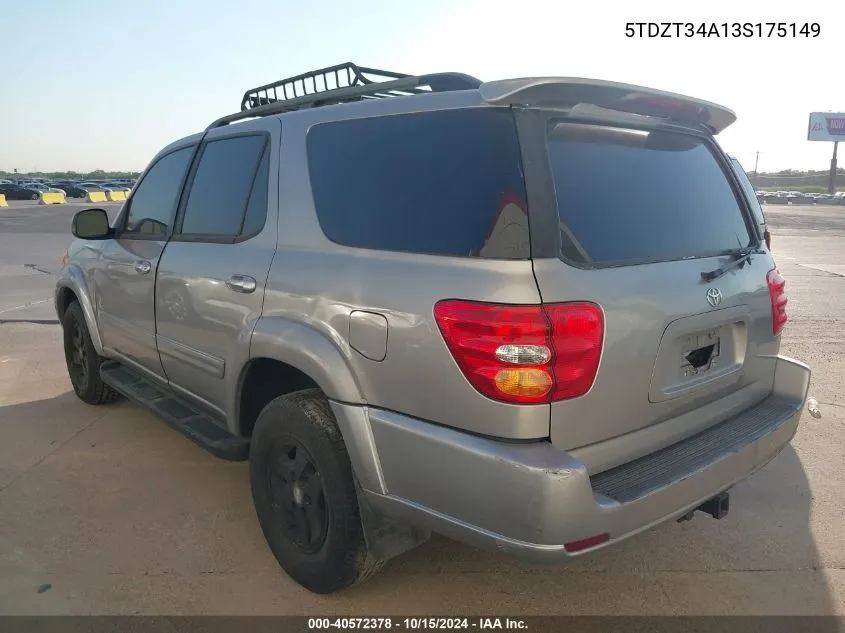 5TDZT34A13S175149 2003 Toyota Sequoia Sr5 V8