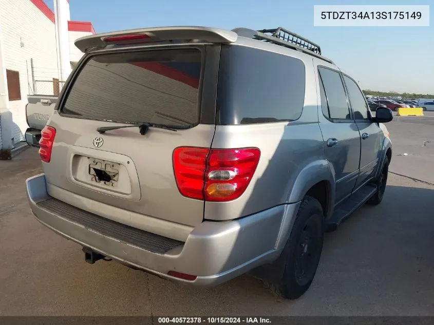 5TDZT34A13S175149 2003 Toyota Sequoia Sr5 V8