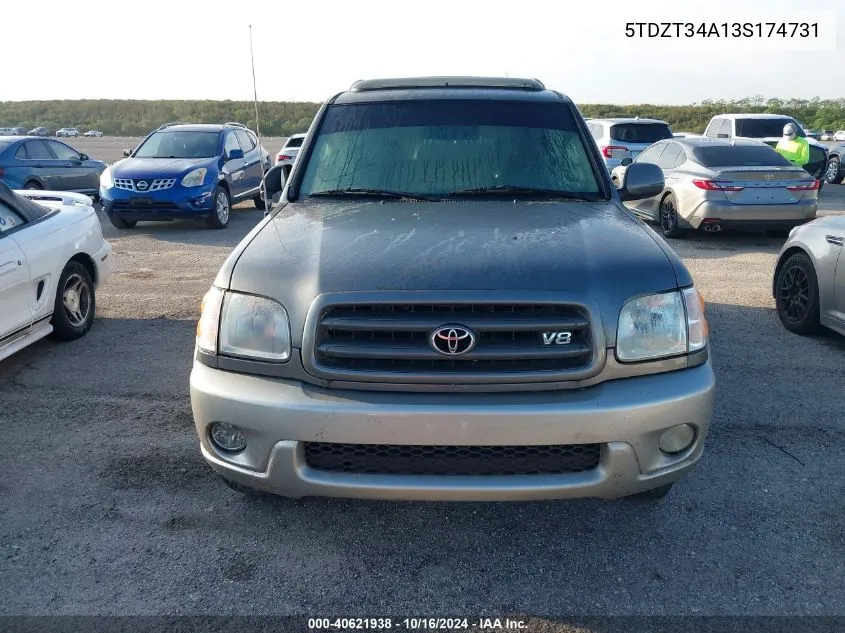 5TDZT34A13S174731 2003 Toyota Sequoia Sr5 V8