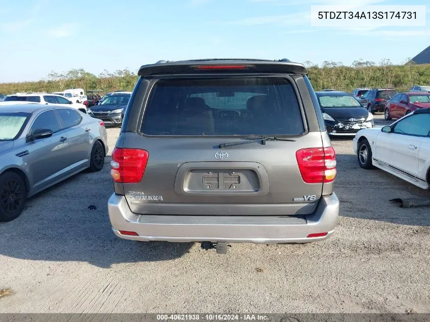 2003 Toyota Sequoia Sr5 V8 VIN: 5TDZT34A13S174731 Lot: 40621938