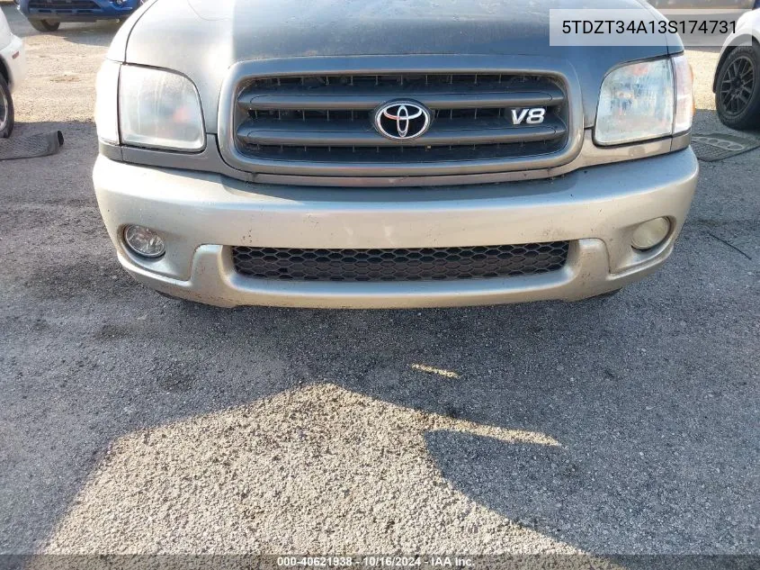 5TDZT34A13S174731 2003 Toyota Sequoia Sr5 V8