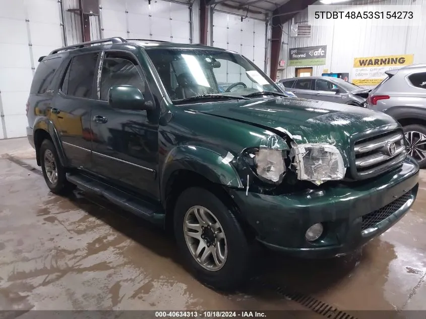 2003 Toyota Sequoia Limited V8 VIN: 5TDBT48A53S154273 Lot: 40634313