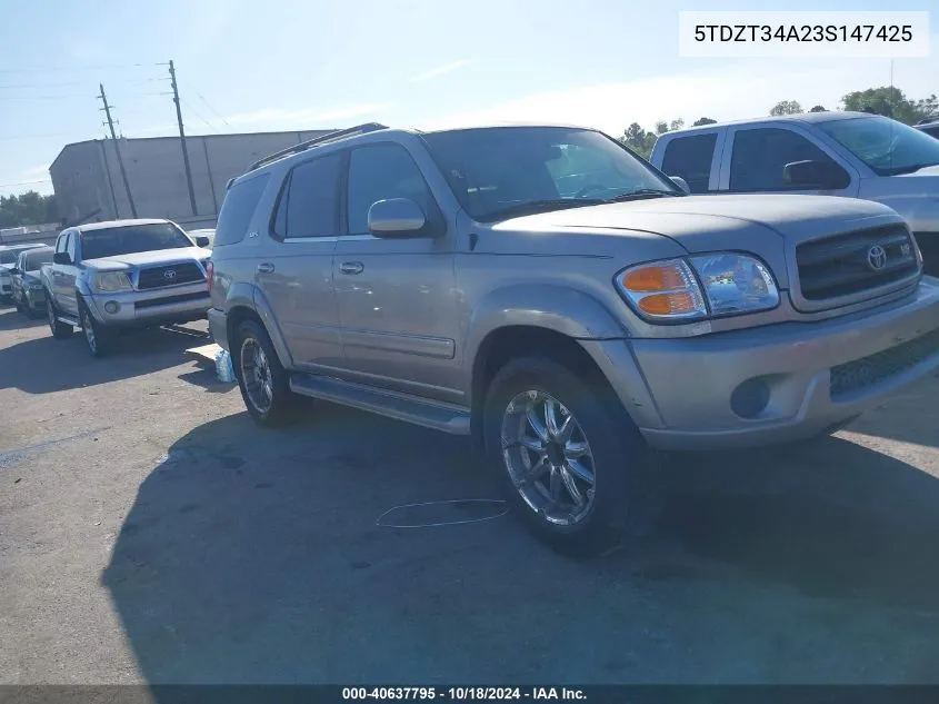 2003 Toyota Sequoia Sr5 V8 VIN: 5TDZT34A23S147425 Lot: 40637795