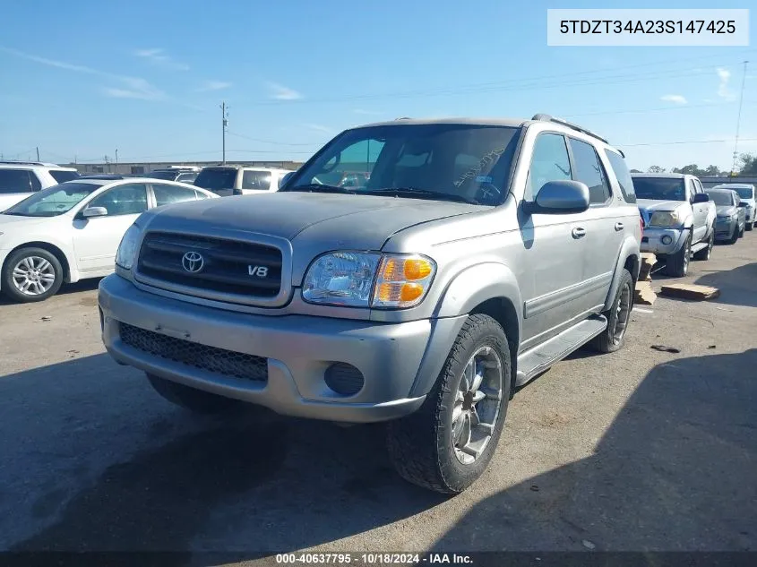 2003 Toyota Sequoia Sr5 V8 VIN: 5TDZT34A23S147425 Lot: 40637795