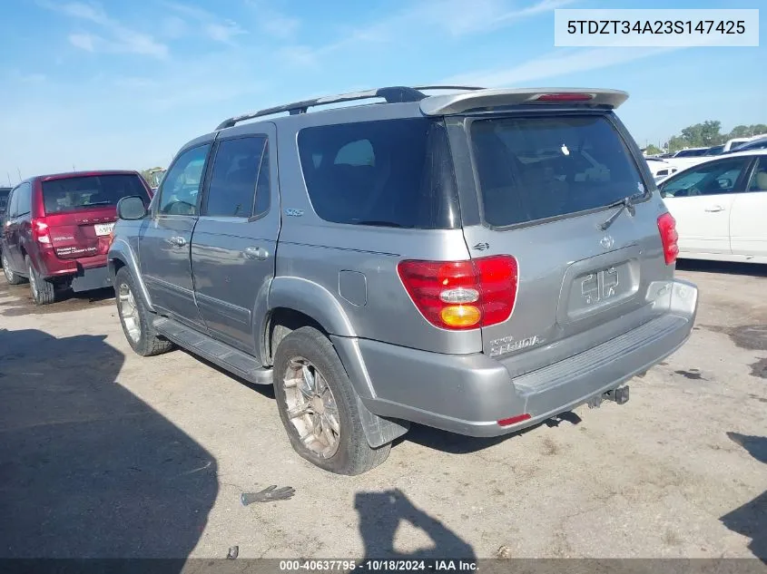 2003 Toyota Sequoia Sr5 V8 VIN: 5TDZT34A23S147425 Lot: 40637795