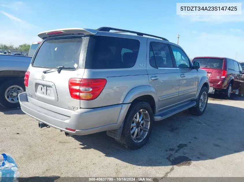 2003 Toyota Sequoia Sr5 V8 VIN: 5TDZT34A23S147425 Lot: 40637795