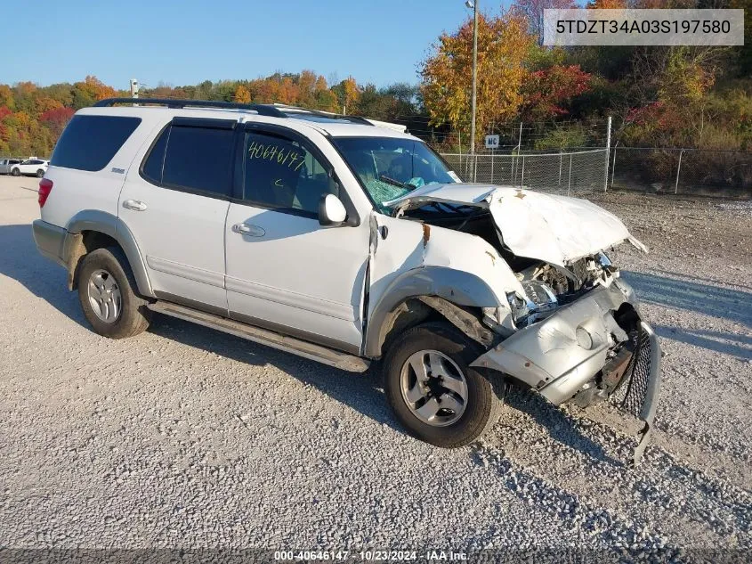 2003 Toyota Sequoia Sr5 V8 VIN: 5TDZT34A03S197580 Lot: 40646147