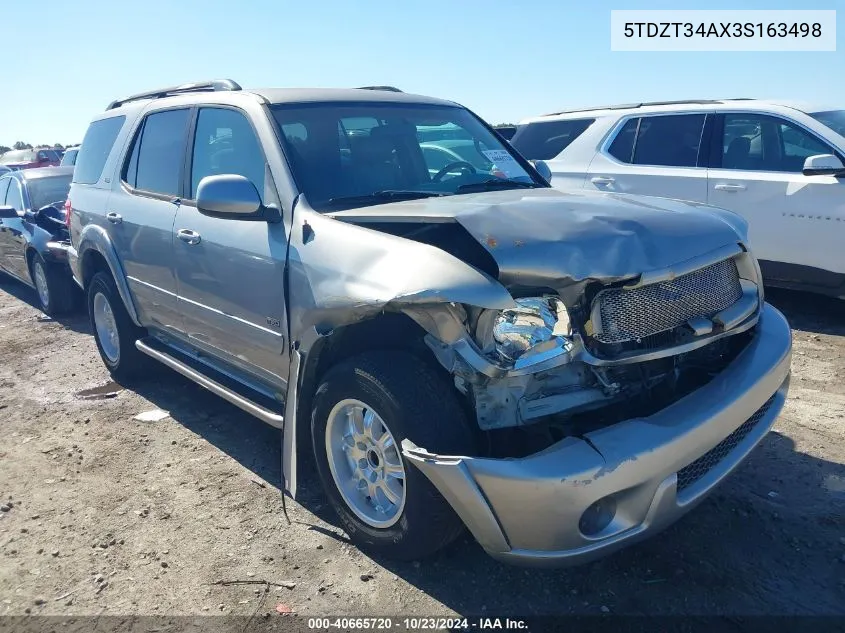 2003 Toyota Sequoia Sr5 V8 VIN: 5TDZT34AX3S163498 Lot: 40665720