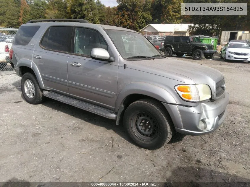 2003 Toyota Sequoia Sr5 V8 VIN: 5TDZT34A93S154825 Lot: 40666044