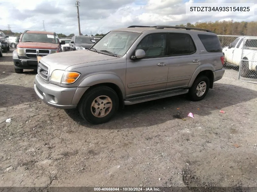 2003 Toyota Sequoia Sr5 V8 VIN: 5TDZT34A93S154825 Lot: 40666044