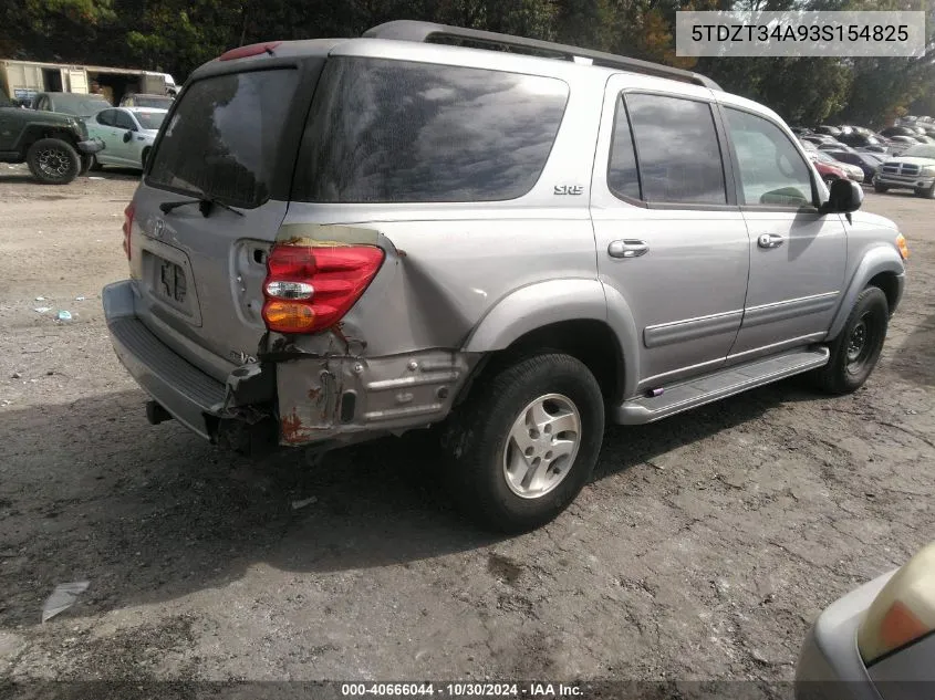 2003 Toyota Sequoia Sr5 V8 VIN: 5TDZT34A93S154825 Lot: 40666044