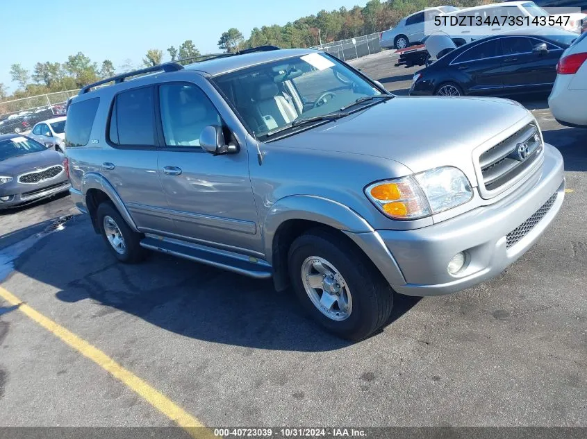 2003 Toyota Sequoia Sr5 V8 VIN: 5TDZT34A73S143547 Lot: 40723039