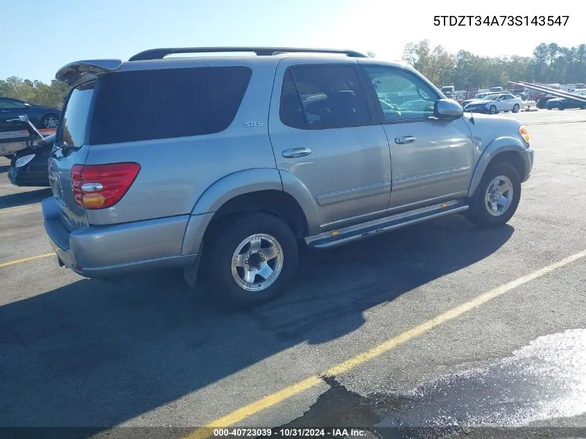 2003 Toyota Sequoia Sr5 V8 VIN: 5TDZT34A73S143547 Lot: 40723039