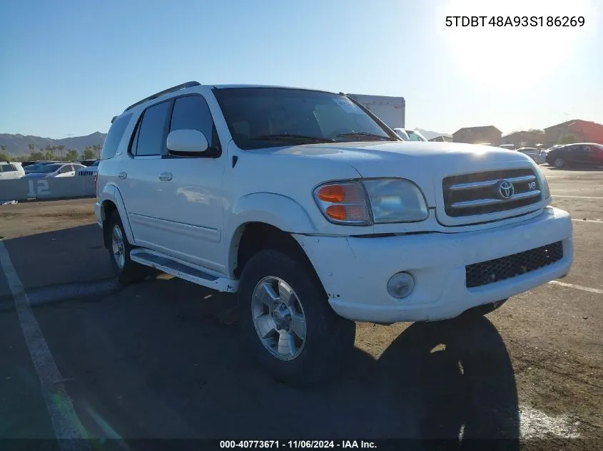 2003 Toyota Sequoia Limited V8 VIN: 5TDBT48A93S186269 Lot: 40773671