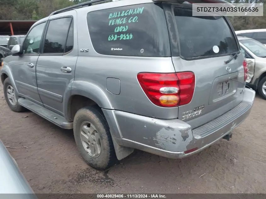 2003 Toyota Sequoia Sr5 V8 VIN: 5TDZT34A03S166636 Lot: 40829406