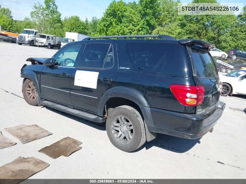 5TDBT48A54S226106 2004 Toyota Sequoia Limited V8