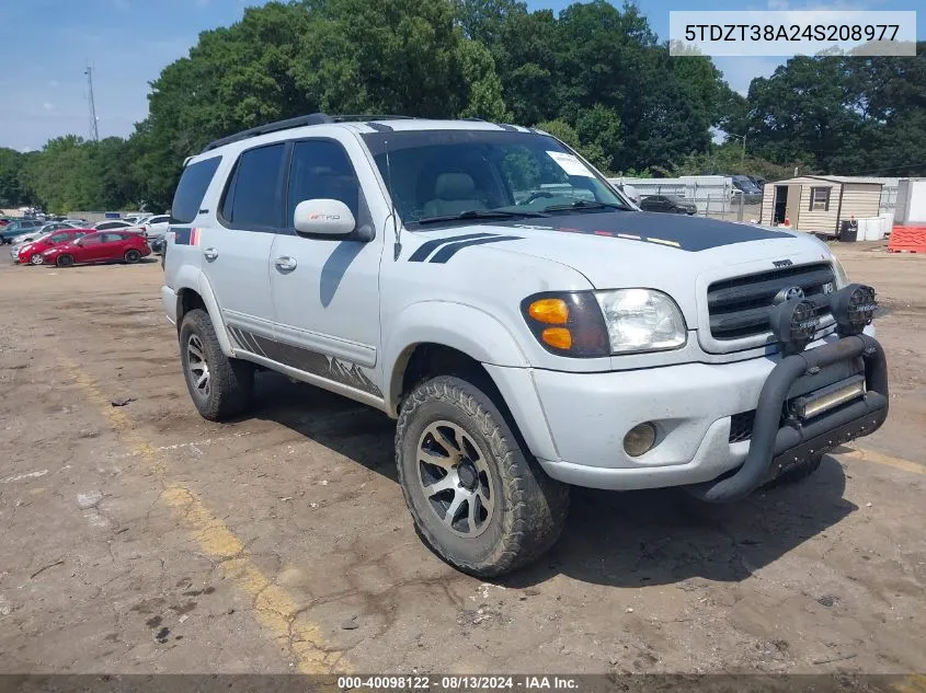 2004 Toyota Sequoia Limited V8 VIN: 5TDZT38A24S208977 Lot: 40098122