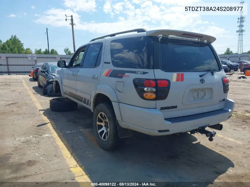 2004 Toyota Sequoia Limited V8 VIN: 5TDZT38A24S208977 Lot: 40098122