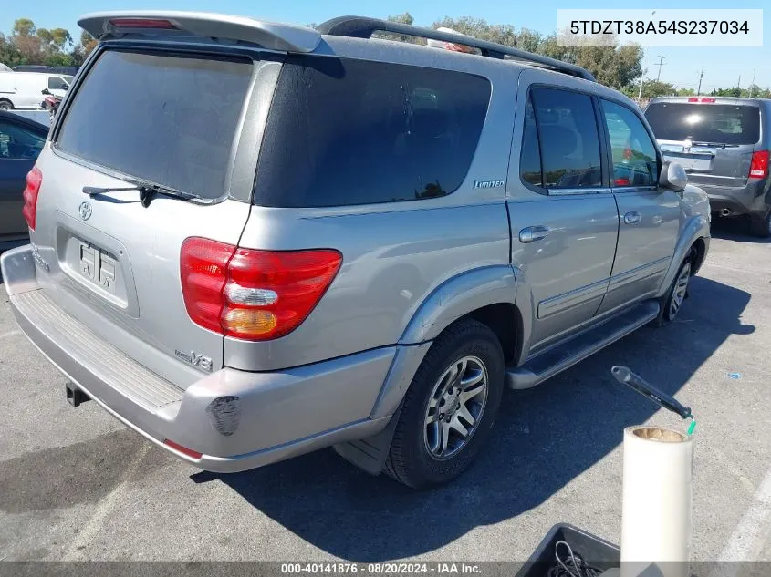 2004 Toyota Sequoia Limited V8 VIN: 5TDZT38A54S237034 Lot: 40141876