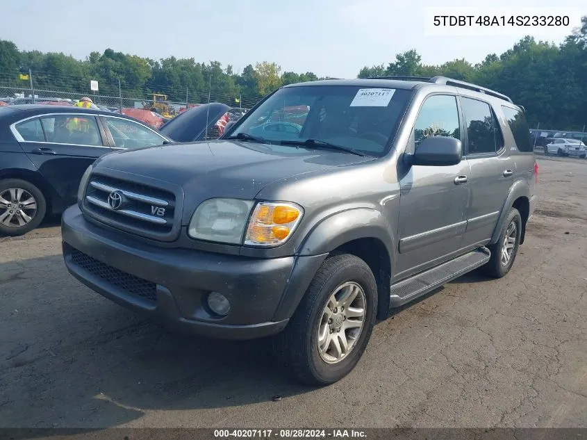 2004 Toyota Sequoia Limited V8 VIN: 5TDBT48A14S233280 Lot: 40207117