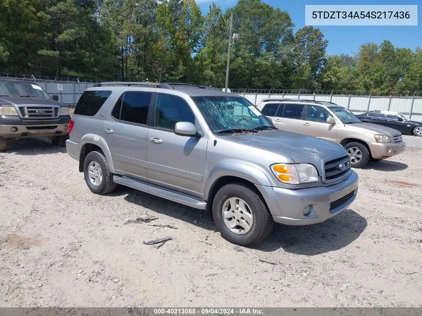 5TDZT34A54S217436 2004 Toyota Sequoia Sr5 V8