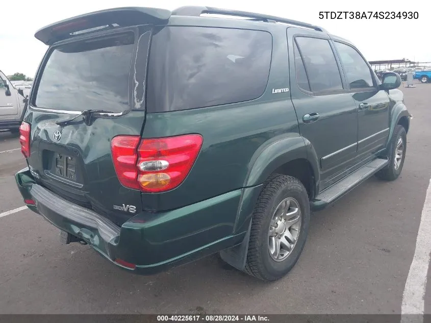 5TDZT38A74S234930 2004 Toyota Sequoia Limited V8