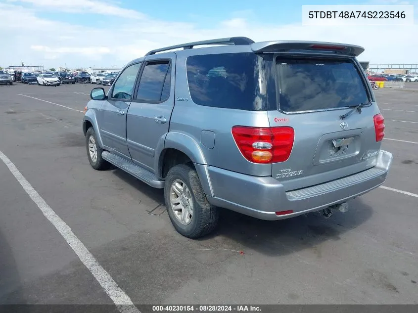 2004 Toyota Sequoia Limited V8 VIN: 5TDBT48A74S223546 Lot: 40230154