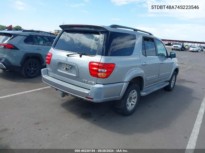 2004 Toyota Sequoia Limited V8 VIN: 5TDBT48A74S223546 Lot: 40230154