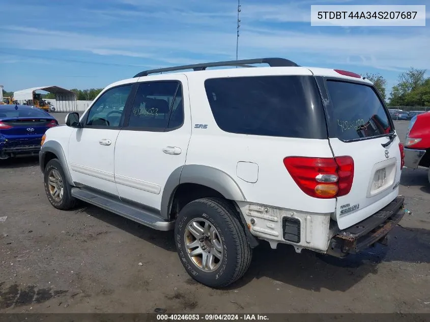 2004 Toyota Sequoia Sr5 V8 VIN: 5TDBT44A34S207687 Lot: 40246053