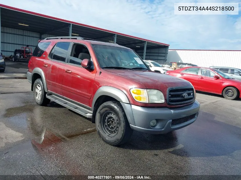 2004 Toyota Sequoia Sr5 V8 VIN: 5TDZT34A44S218500 Lot: 40277801