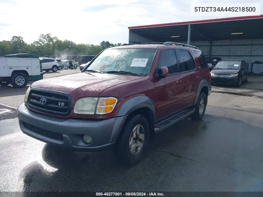 2004 Toyota Sequoia Sr5 V8 VIN: 5TDZT34A44S218500 Lot: 40277801