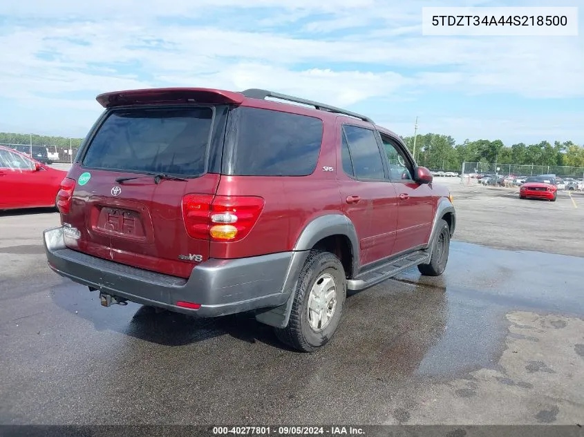 5TDZT34A44S218500 2004 Toyota Sequoia Sr5 V8